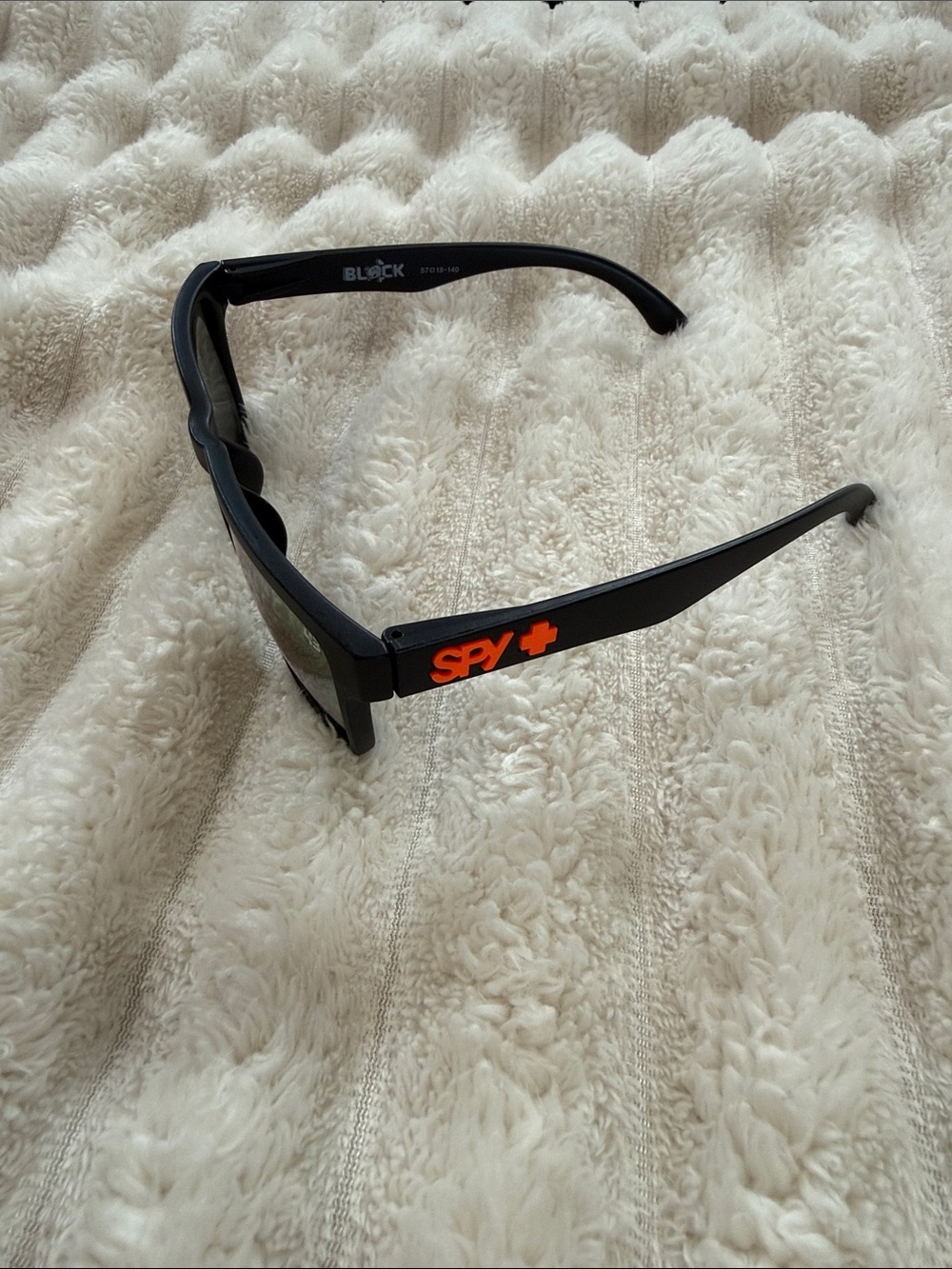 SPY Black Sunglasses with Orange Logo Accent